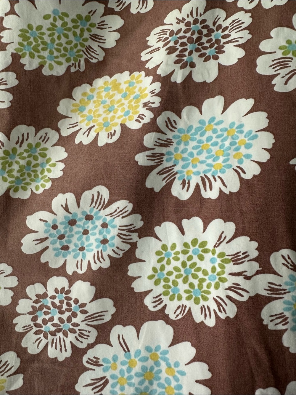 ๐ผ Boden Floral A-Line Cotton Skirt Brown Blue Yellow Lined Side Zip Size 12R - Picture 2 of 10
